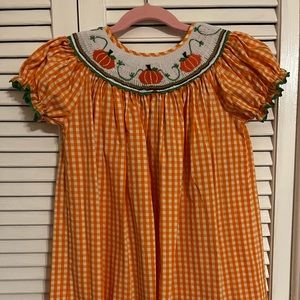 Marmellata pumpkin smocked dress